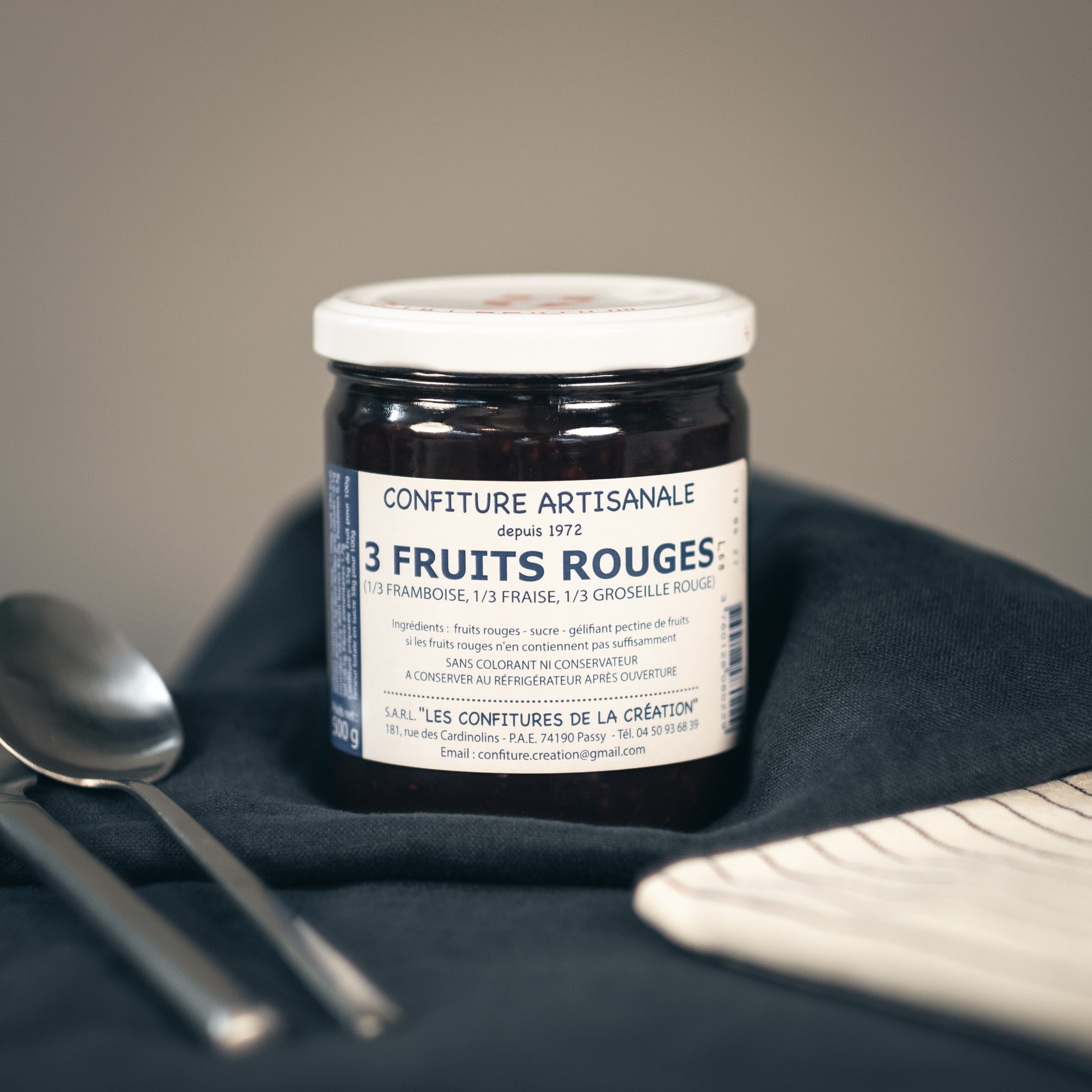 Confiture 3 fruits rouges